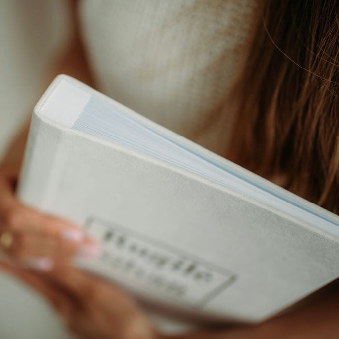 Light grey guest book